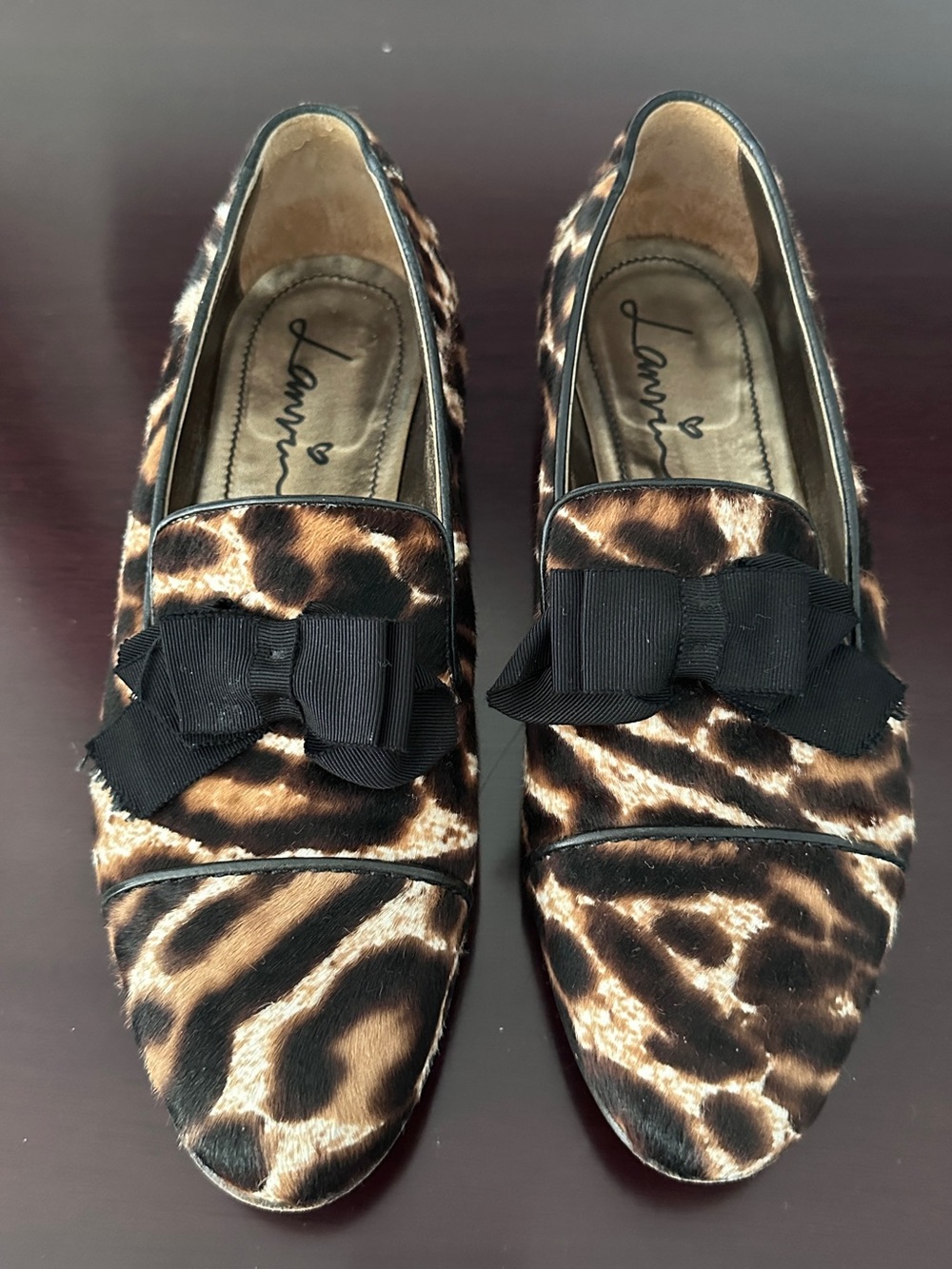 Lanvin Leopard Haircalf Bow Loafers - Brown & Black Sz 40